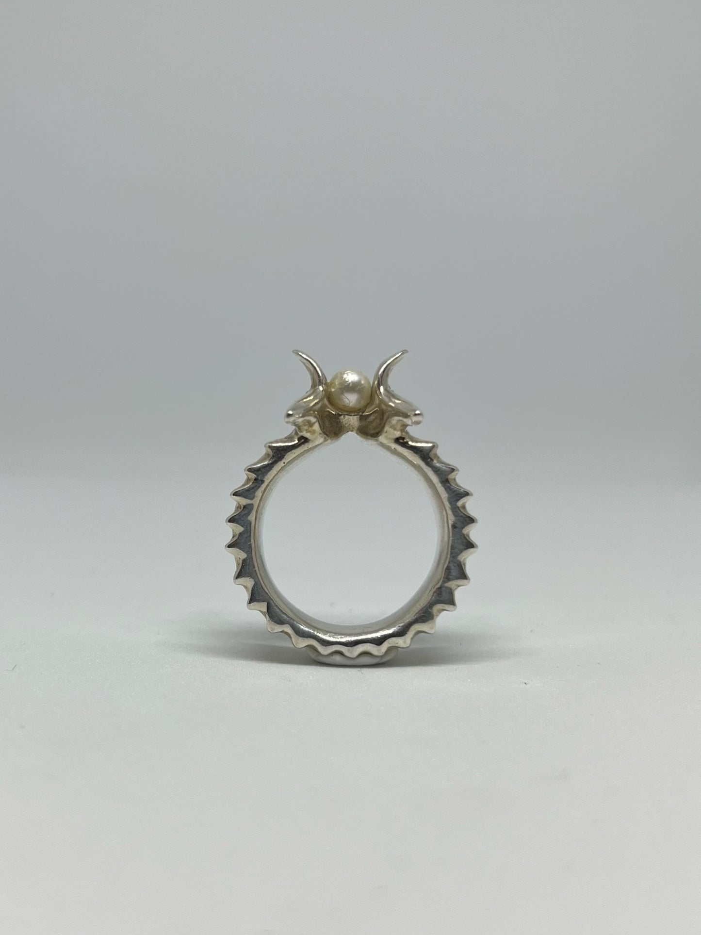 Sauron White Pearl Ring