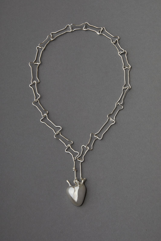 Medium Heart & Bones Chain
