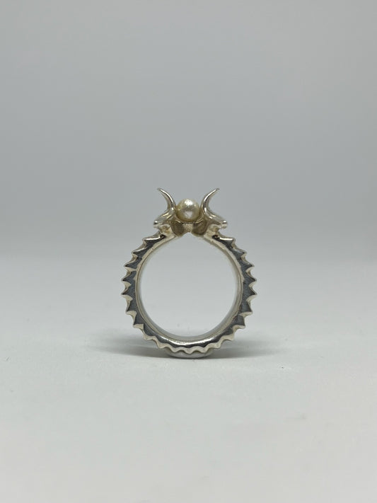 Sauron White Pearl Ring